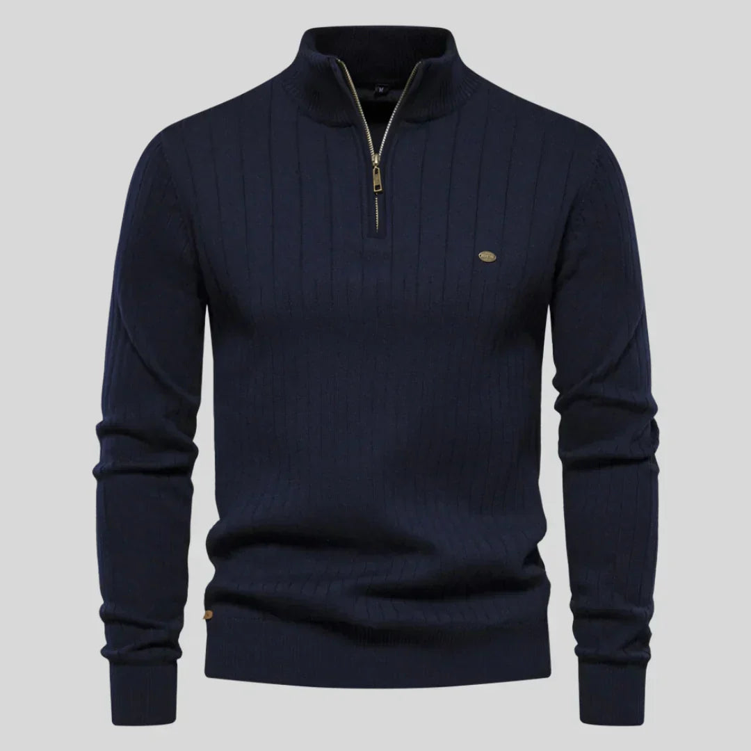 Thomas™ | Strickpullover mit Reißverschluss am Kragen
