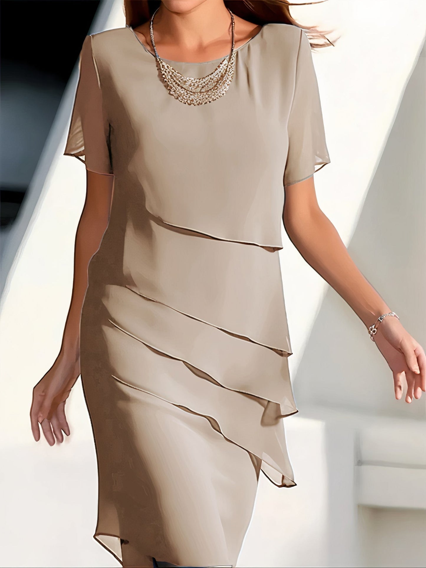 Emma™ | Plissiertes Seidenchiffonkleid