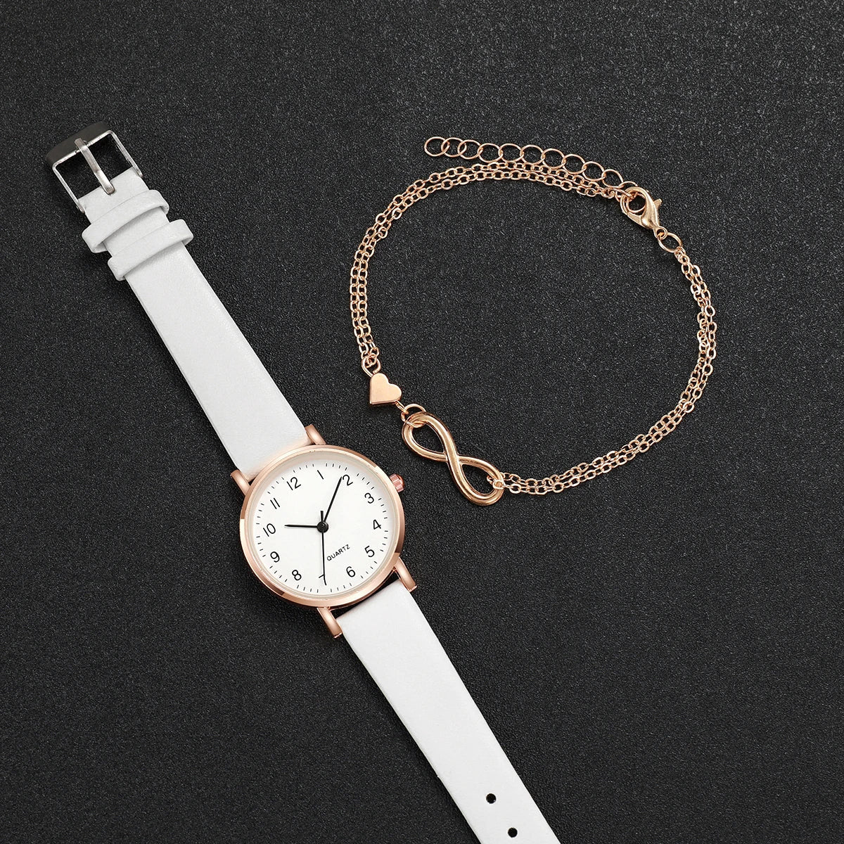 Armbanduhr mit Lederarmband + Geschenk