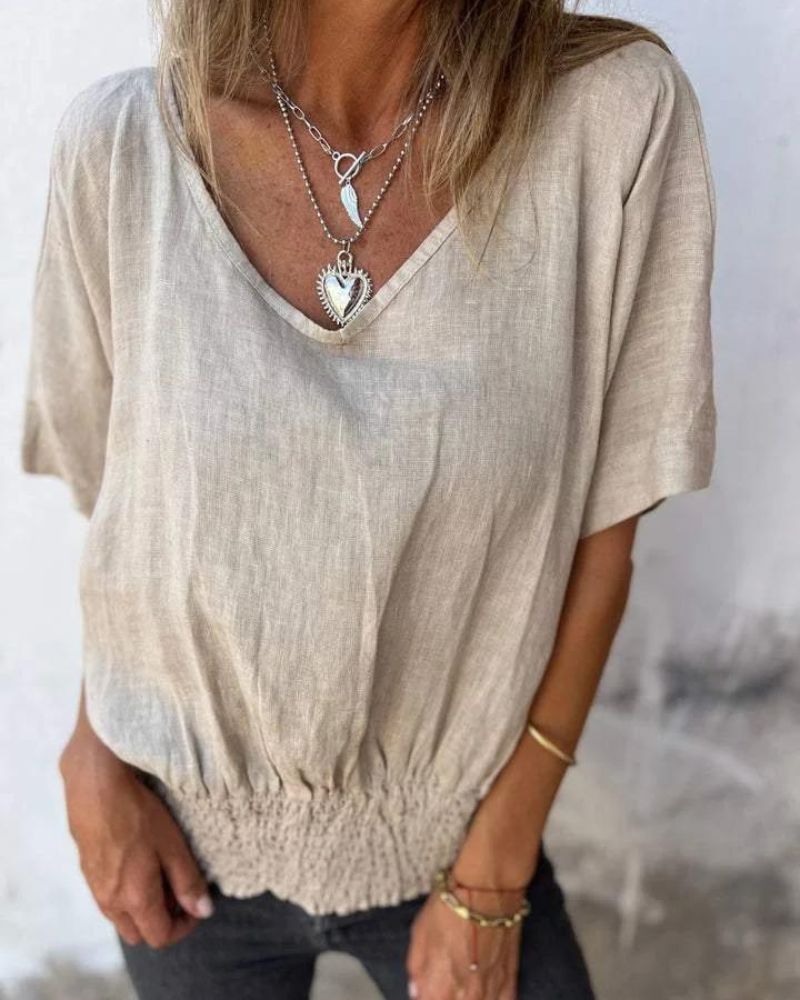 Muse - Boho-T-Shirt mit V-Ausschnitt