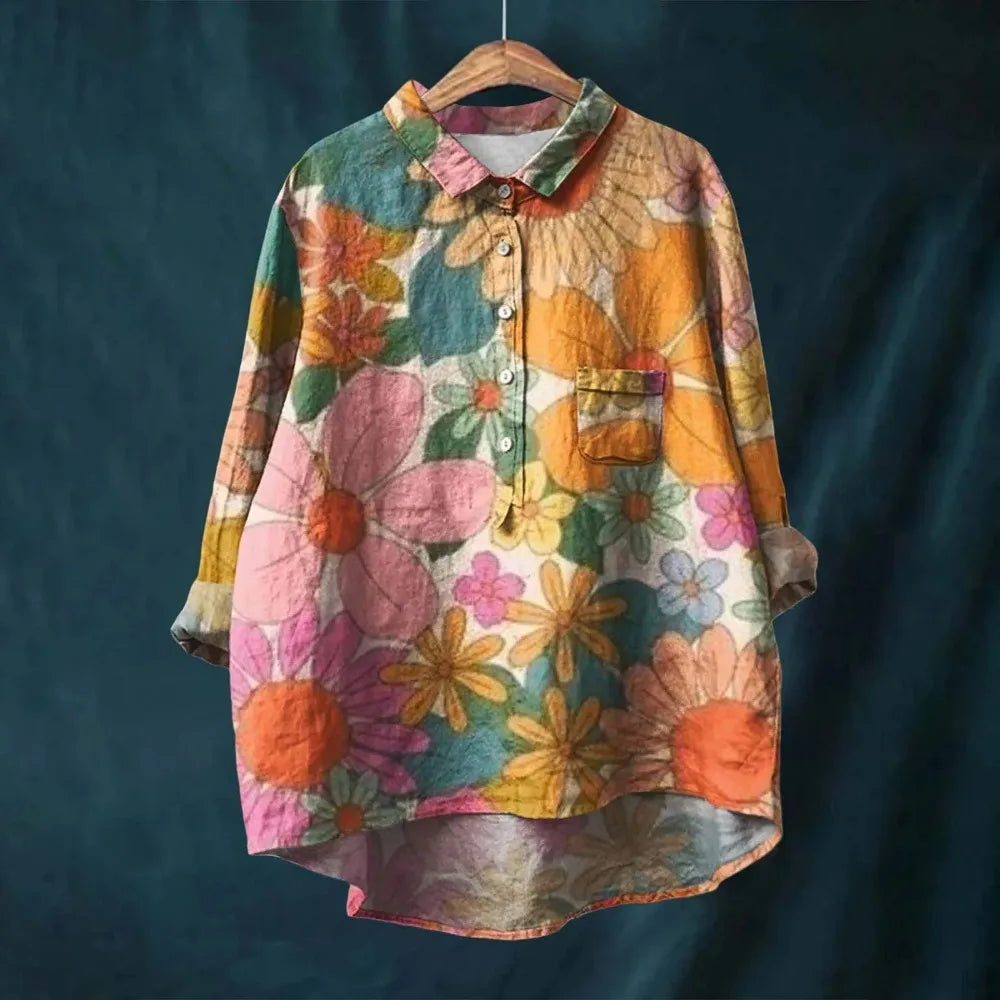 Rosie – Vintage-Bluse mit Blumenmuster