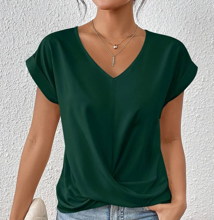 Marine - Damen-V-Ausschnitt-Shirt