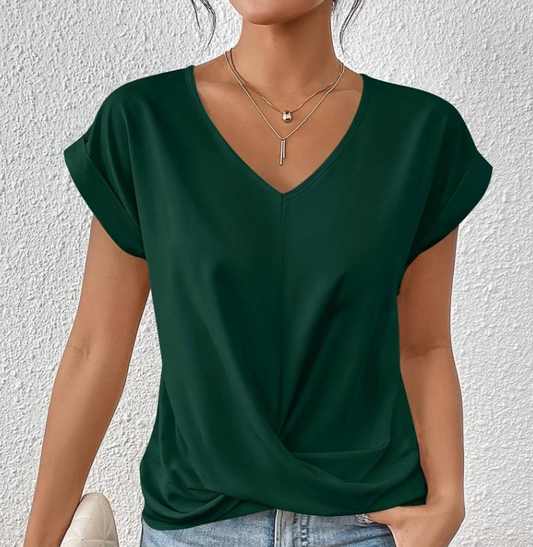 Marine - Damen-V-Ausschnitt-Shirt