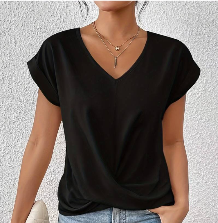 Marine - Damen-V-Ausschnitt-Shirt