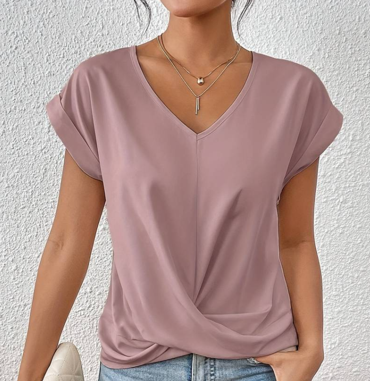 Marine - Damen-V-Ausschnitt-Shirt