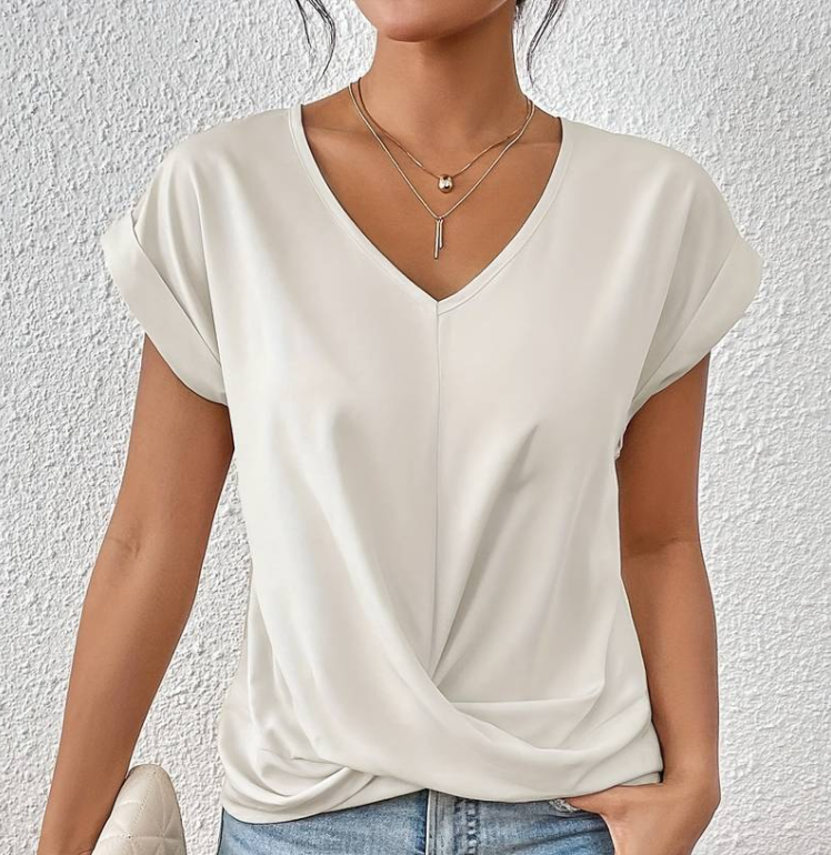 Marine - Damen-V-Ausschnitt-Shirt
