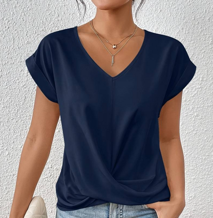 Marine - Damen-V-Ausschnitt-Shirt