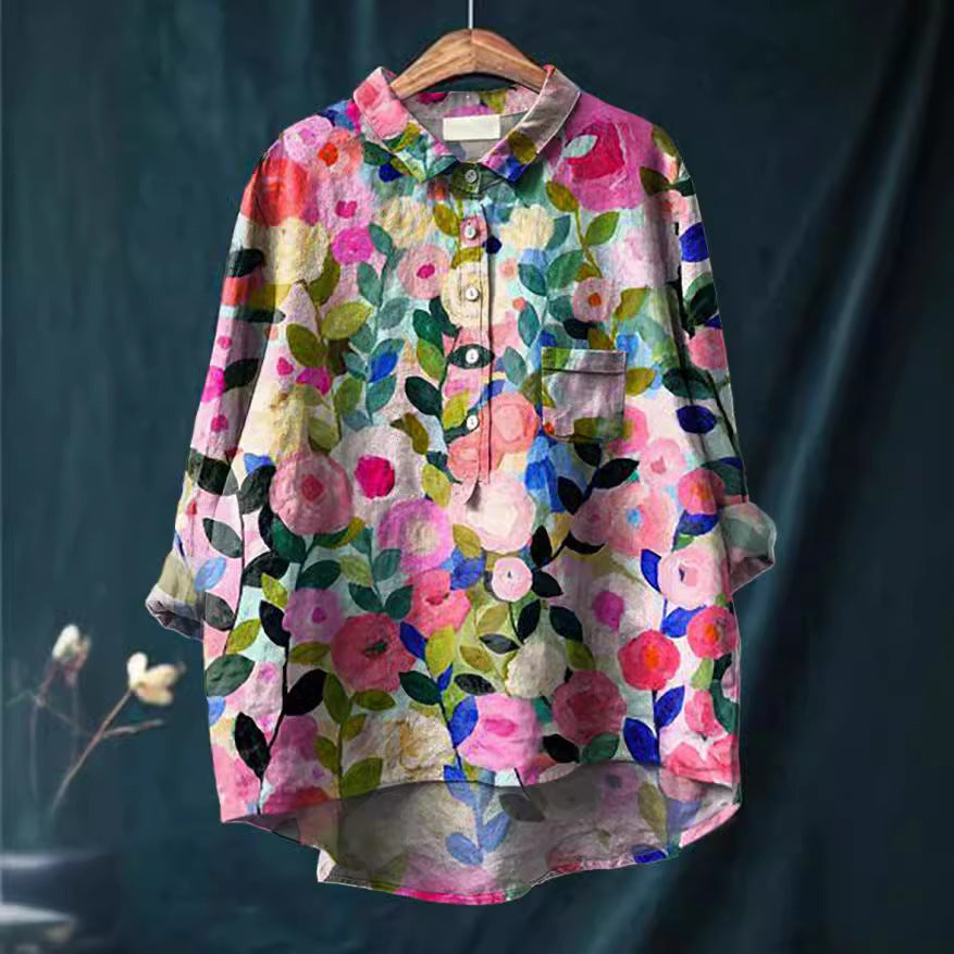 Rosie – Vintage-Bluse mit Blumenmuster