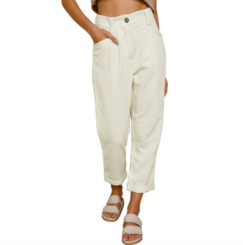 Clara™ | Retro-Cordhose mit hohem Bund