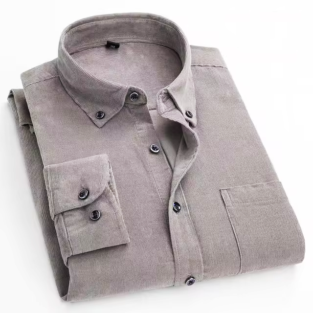 Corduroy Cotton Button-Up Shirt