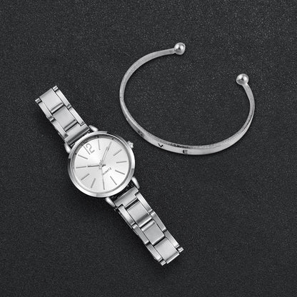 Quarzuhr aus Edelstahl + Armband