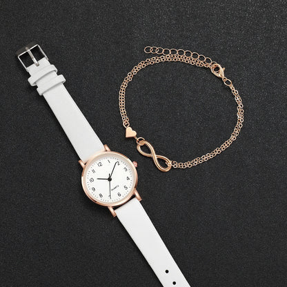 Armbanduhr mit Lederarmband + Geschenk