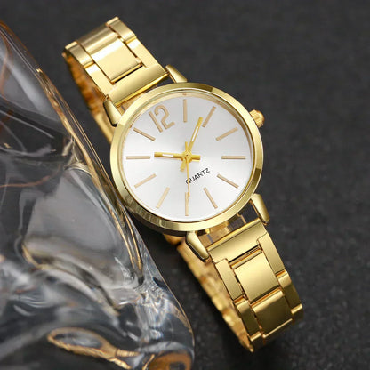 Quarzuhr aus Edelstahl + Armband