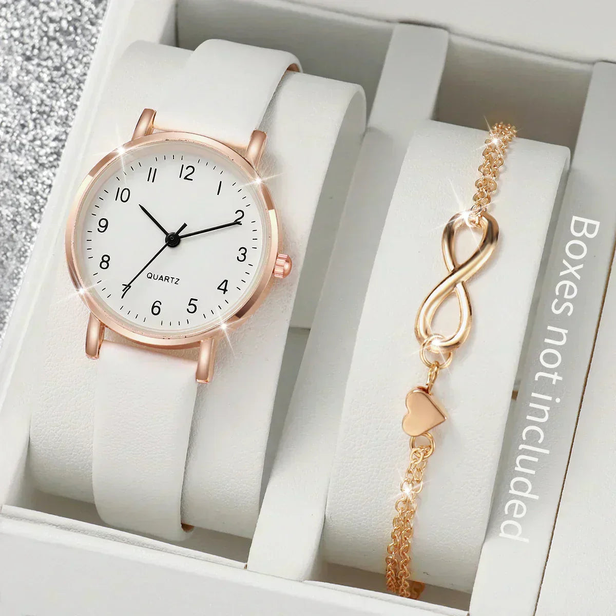 Armbanduhr mit Lederarmband + Geschenk