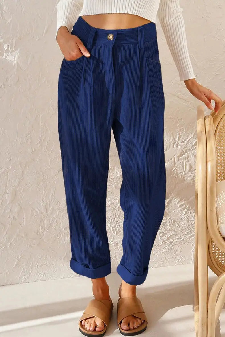 Clara™ | Retro-Cordhose mit hohem Bund