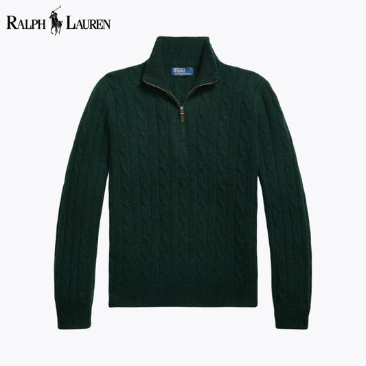 RL Cable-Knit Cashmere Quarter-Zip Jumper