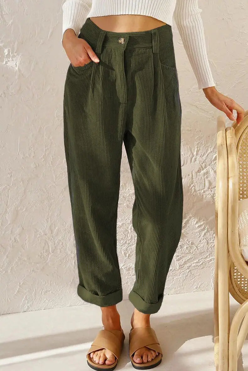 Clara™ | Retro-Cordhose mit hohem Bund