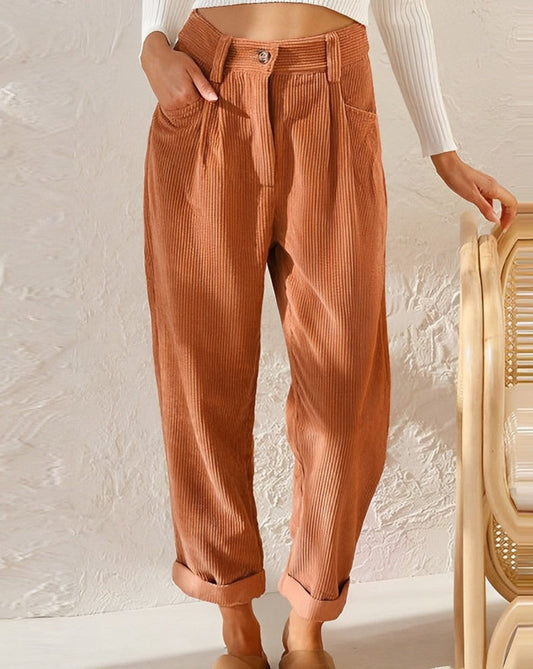 Clara™ | Retro-Cordhose mit hohem Bund